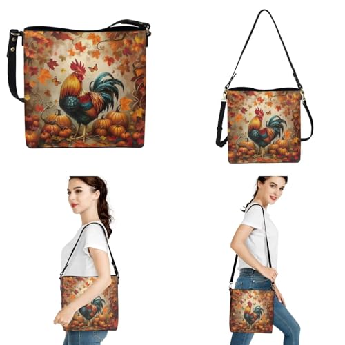 Image of HUGS IDEA Leather Purses and Handbag for Women Bucket Bag with Wrist Wallet 2 Packs