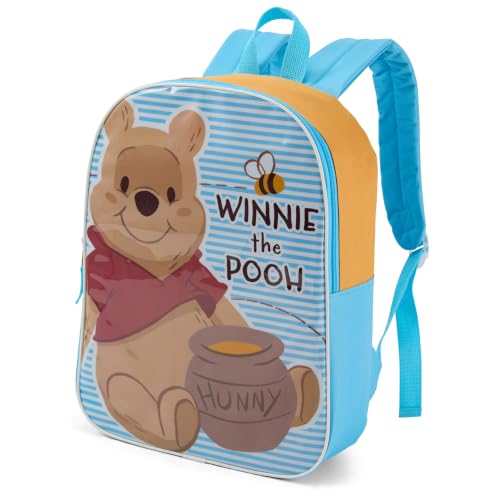 Disney Mochila infantil Ursinho Pooh – Mochila infantil fofa e durável para meninas com alças acolchoadas e compartimento com zíper – Mochila infantil ideal para escola e viagem – 38 cm