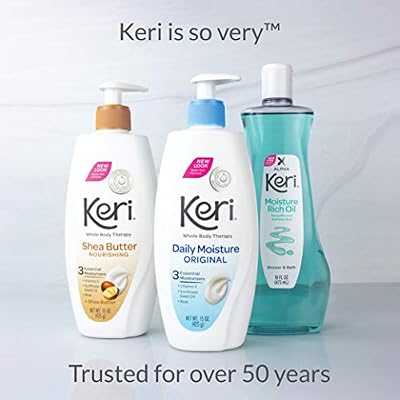 Keri Whole Body Therapy Original, Continuous Moisturization, 3 Essential Moisturizers (Vitamin E, Aloe and Sunflower Seed Oil), 20 Oz (Pack of 2)