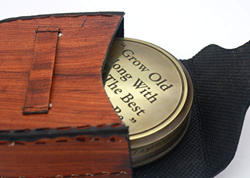 Brújula grabada con cita de Robert Browning miniatura 6