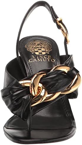 Vince Camuto Women's Footwear Women's Melzie Chain Detail Dress Sandal Heeled, Black, 6 | Image 1