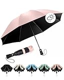 Chakipee Paraguas plegable Antiviento mujer - Paraguas invertido resistente al viento, Paraguas de viaje automático portátil compacto hombre, revestimiento de 210T, resistente a los rayos UV