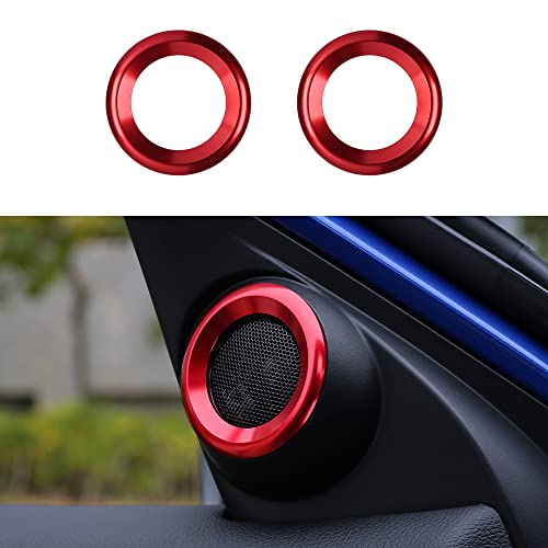 Thenice For 10Th Gen Civic Door Audio Speaker Rings Anodized Aluminum A-Pillar Loudspeaker Decorations Circle Trims For Honda Civic 2016 2017 2018 2019 2020 2021 -Red #TOP1