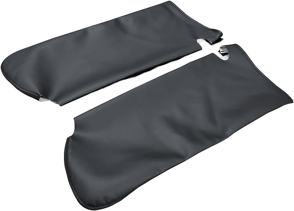 Pair Sun Visor Cover Skin Leather Black Replacement Compatible with Chevy Tahoe Suburban/with GMC Yukon 1995-1999