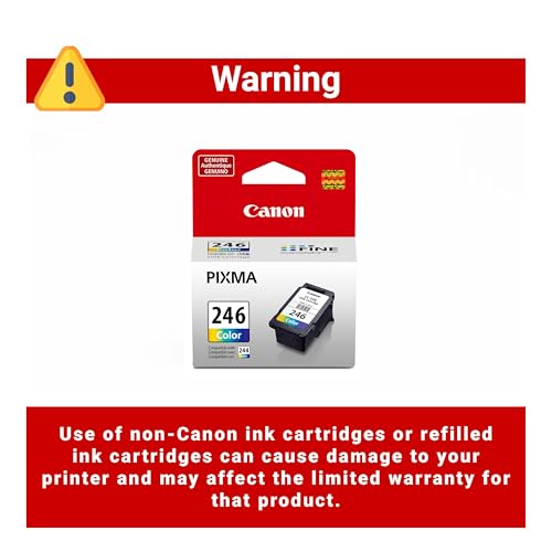 Image of Canon CL-246 Genuine Color Ink Cartridge, Compatible with iP2820, MG2420 /2924 /2920 /3020 /2522 /2525, MX492, TS3120 /302 /302a /202 /202a /4520 /3320