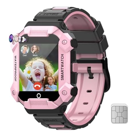 Getfitsoo 4G GPS Smart Watch for Kids with SIM Card, 1.4" Touch Screen Kids Smartwatch for Boys Girls Gift, Kids Phone Watch with Video Calls/Voice Chat/Camera/Music/Alarm/SOS/Pedometer(T-Pink) Cover