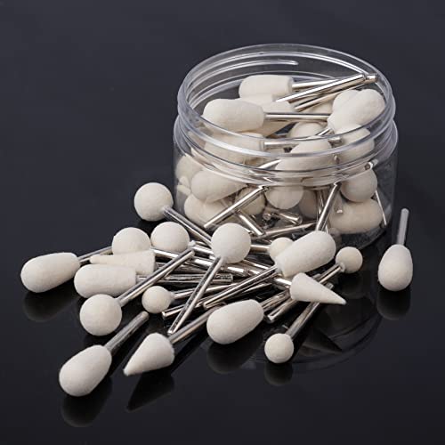 Polishing Buffing Wheel Wool Felt Set For Dremel Rotary Tool Accessories, 1/8" Shank Wool Mini Brush Polishing Kit Abrasive Wheel For Rotary Drill Jewelry,Wood,Non-Metallic Surface #TOP5