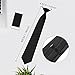 Bencailor 2 Pieces Men's Clip on Ties Solid Color Clip on Ties Pre Tied Neckties for Halloween Office School Uniforms (black, 18 Inches)
