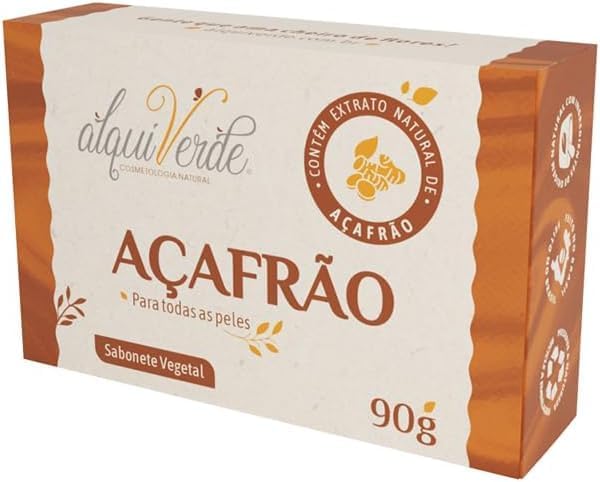 Kit com 3 Unidades Sabonete Vegetal Alquiverde de Açafrão 90g – N...