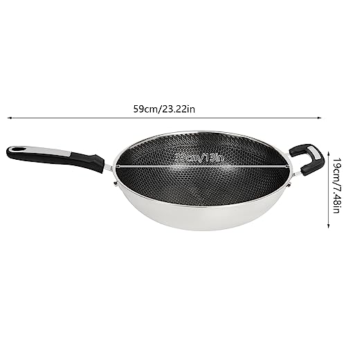 Wok de Acero Inoxidable Antiadherente LYNICESHOP con Tapa y Vaporera miniatura 6