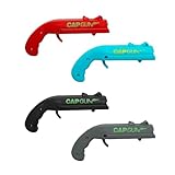 Cap Gun Bottle Opener,Funny Shooting Gun Creative Opener for Family Gatherings Party Games Bar Outdoor BBQ,Cool Gifts for Father's Day Birthday Christmas (4, red-black-blue-gray)