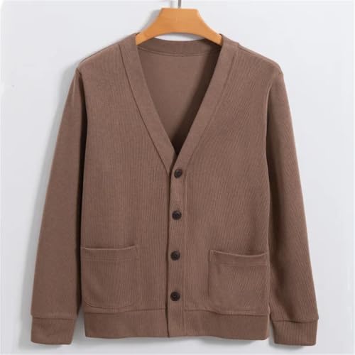 TdvcpmkkMen's Cotton Cardigan Sweater V Neck Single Breasted Long Sleeve Sweater4