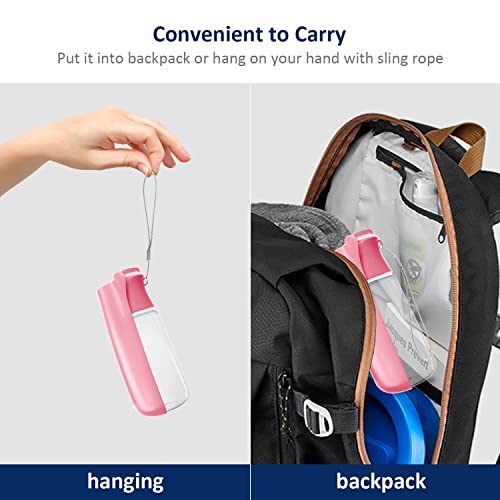 Image of WePet Foldable Portable Dog Water Bottle Puppy Water Dispenser with Drinking Feeder, 19 OZ, High-Temperature Resistant Leak Proof for Pets Outdoor Walking, Hiking, Travel, Food Grade Plastic BPA Free
