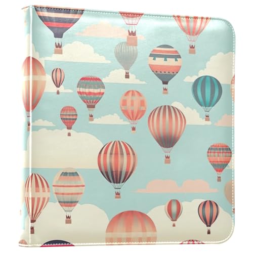 Álbum de Fotos DIY Scrapbook Autoadhesivo con 3 Anillos, 40 Páginas, 11.8x11.2 pulgadas, Cubierta de Cuero PU, Globo Aerostático miniatura 1