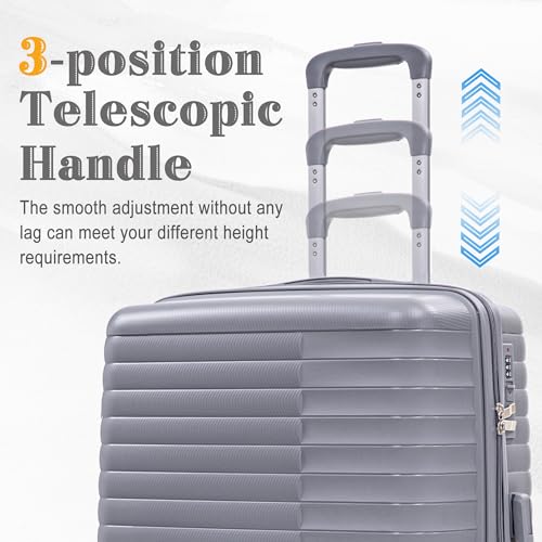 Image of Hardside 4 Luggage Set, Lightweight Wave Suit Case with Spinner Wheels