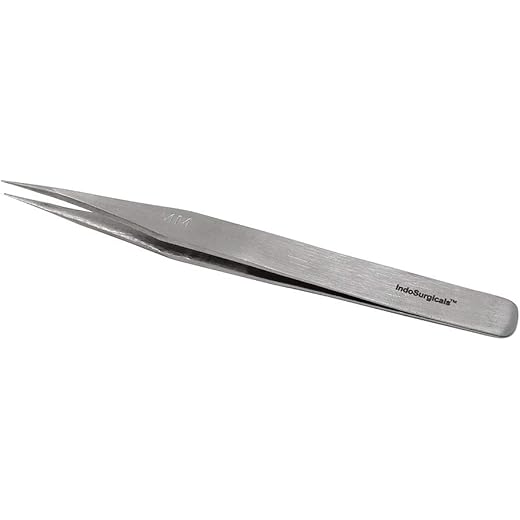 IS IndoSurgicals Fine Dissecting Forceps (Jewellers Forceps), Size approx. 5