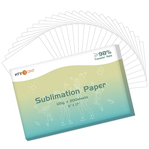 HTVRONT Sublimation Paper 11x17 Inch - 200 Sheets sublimation transfer paper Compatible with Inkjet Printer sublimation heat transfer paper for Tumblers Mugs T-shirts and Other Sublimation Blanks
