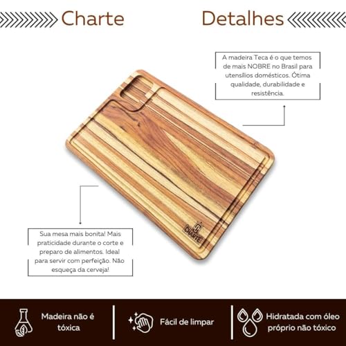 Kit Tábua De Churrasco Para Carne Com Estojo De Faca E Garfo Conjutno Em Madeira Para Corte Preparo