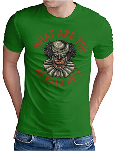 T-shirt Clown Horror OM3 vert homme grande taille XXXXL avec masque de tueur Halloween