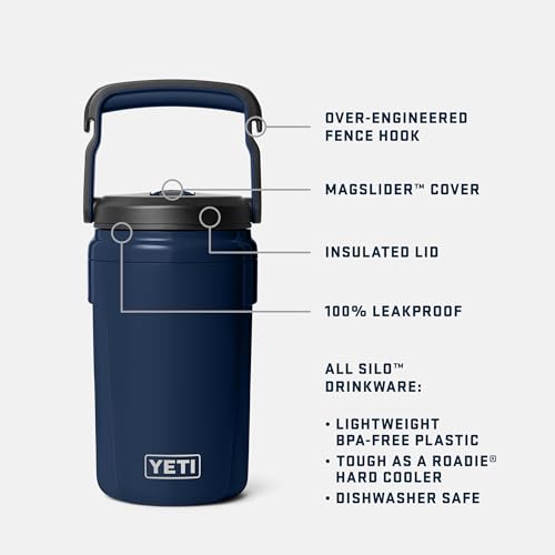 Image of YETI Silo 40 oz Insulated Magslider Straw Cap Water Jug - Leakproof, Lightweight Sports Bottle with Fence Hook Handle - Keeps Drinks Ice-Cold - Ideal for Gym, Sports & Tournaments, Tropical Pink