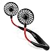 LUWATT Portable Fan, Hand Free Small Personal Mini USB Fan 2000mAh Rechargeable Battery Operated Neck Fan 12H Working Hours 3 Speeds 360 Degree Adjustment Head for Office Travel Outdoor Camping(Black)