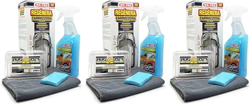 Mafra, Car Refinish Kit, Traitement décontaminant pour la carrosserie et Le Verre, Les Insectes et Les résidus ferreux de Toutes Les Surfaces extérieures, Contient Fast Cleaner et Clay Bar Soft