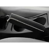 Funda Freno Mano Coche para Seat Ibiza IV Hatchback 2012-2017, Antideslizante Automóviles Cubierta Protector Freno Mano Accesorios Interior,Black-Beige