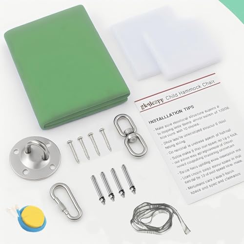 كرسي أرجوحة بوسادة قابلة للنفخ للأطفال، كرسي أرجوحة داخلي وخارجي من لينجي، لون أخضر