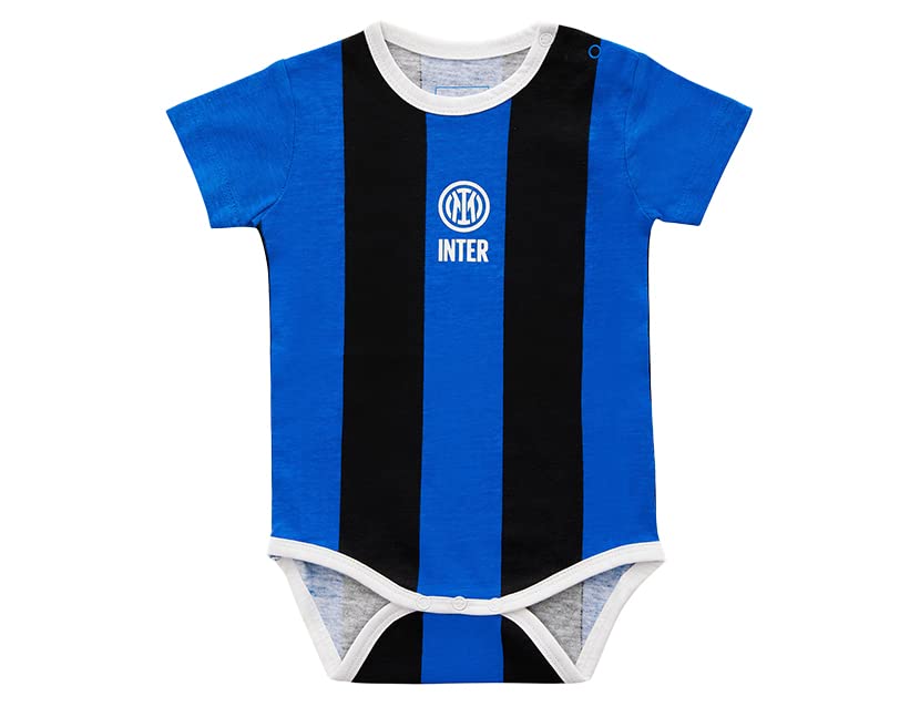 Inter, Body Neonato, Righe Nerazzurre e Logo Unisex-Bimbi 0-24, 6 Mesi