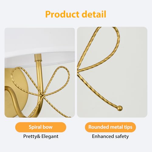 Image of PASSICA DECOR Bow Wireless Battery Operated Wall Sconce Set of 2, Rechargeable Dimmable LED Lights 2x6500mAh with 15 Colors,Remote Control,Bow Lamp for Girls Rooms,Bedroom Living Room