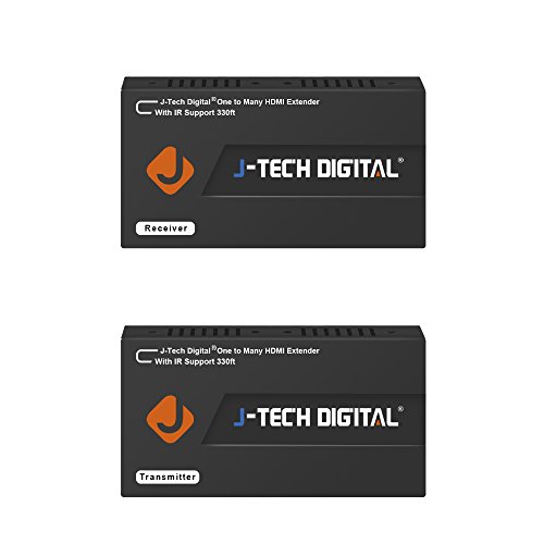 J-Tech Digital HDMI Extender Over Single Cat5e/6 Ethernet Cable with IR Up to