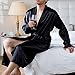 Men's Satin Robe Silky Bathrobe Soft Comfy Casual Bathrobe Fashion Comfy Solid Color Long Loungewear with Pocket