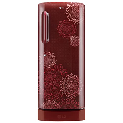 Image of LG 235 L 5 Star Inverter Direct-Cool Single Door Refrigerator Appliance (GL-D241ARRZ, Ruby Regal, Base stand with drawer & Smart connect, 2022 Model)