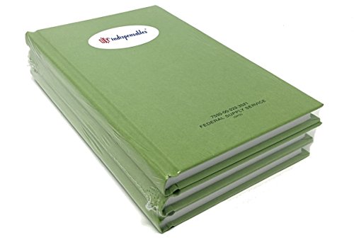 Diy Indispensables Us Military Log Record Books 3 Pack 5.25 X 8 Inch 96 Sheets With Rugged Sewn Case Binding Blue Line College Ruled Notebook Nsn 7530002223521, Made In Usa #TOP4