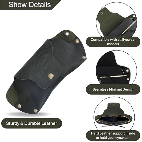 Image of Sunglasses Cases Leather Eyeglass Pouch with Lanyard Portable Soft Eye Glass Case Sunglass Storage Box