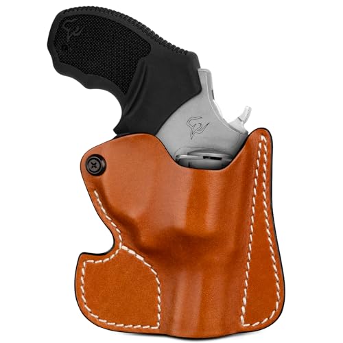 Leather Revolver Pocket Holster for for J-Frame & Similar Compact Revolvers - Taurus 327/380/856/85,...
