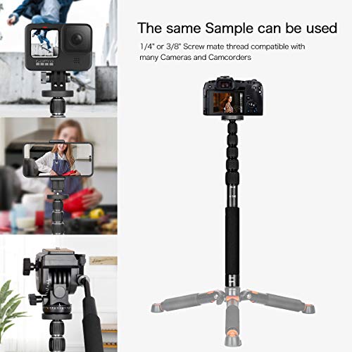 Koolehaoda Camera Monopod 61" Aluminum Portable Photography Unipod Stick, 6-Section Telescopic, Folding is only 15" Compact Travel Monopod for Cameras Mirrorless & DSLR, Easy to Carry (K-266 Black) - Image 6