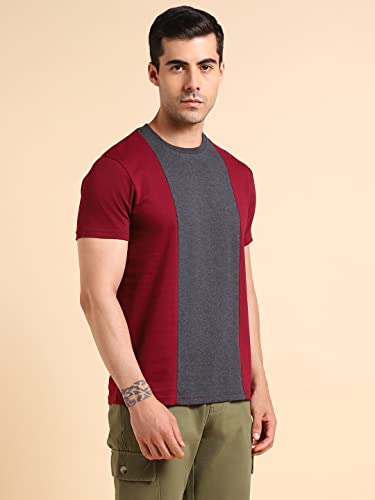 Image of Dennis Lingo Men's Cotton Slim Fit Solid Round Neck T-Shirt