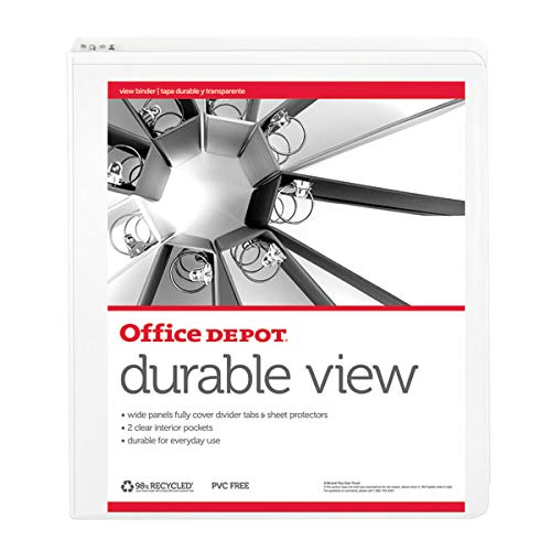 Office Depot Nonstick Round-Ring View Binder, 1In. Rings, 100% Recycled, White, Od02960 #TOP5