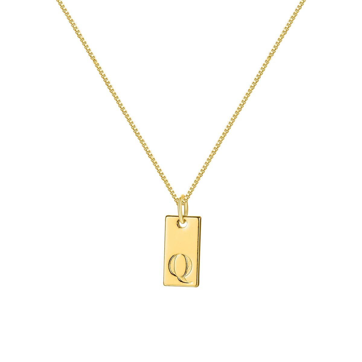 Initial Necklaces for Women 14K Gold Plated Letter Necklace Dainty Gold Name Necklace Personalized Initial Tag Pendant Necklace Trendy Gold Jewelry for Women for Girls-image-11