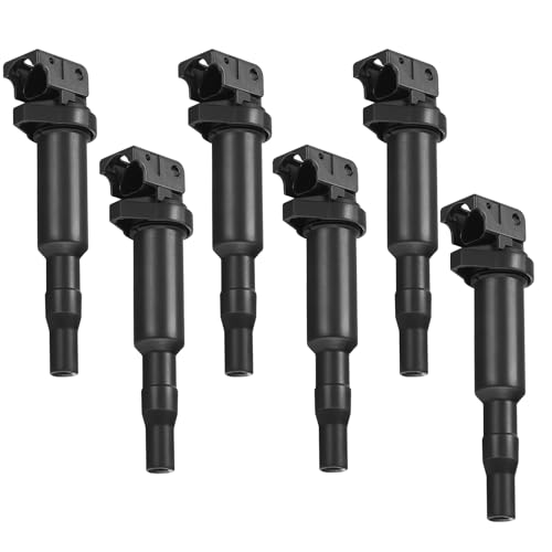 QYL 6 pcs Ignition Coils Compatible with BMW 128i 135i 335i 325i 328i 330i M5 M6 525xi 528i 550i 750i N54 X3 X5 X6 Z4 4.4L 4.8L Replacement for 0221504470 12137594937 12137562744 12137571643 UF592
