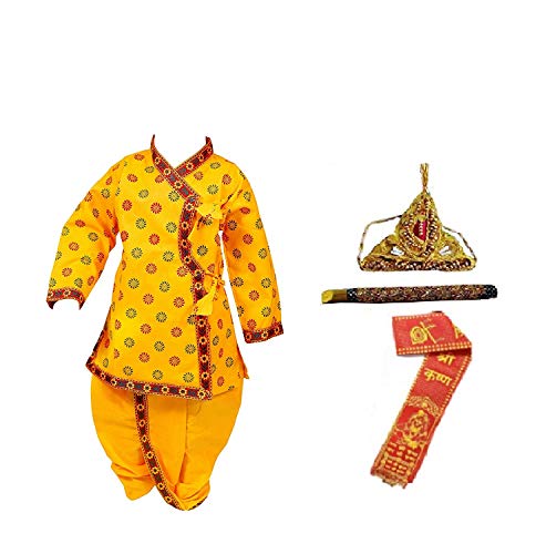 Kurta,Dhoti,Bansuri,Mukut,Patka 
