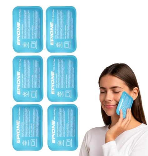 Boston Tech EPIONE Mini Bolsas de Gel Frío y Calor Reutilizables (6 Uds) | Geles Rectangulares para Dolores, Hinchazón, Ojos Cansados, Muelas, Primeros Auxilios, Niños y Adultos (11,5 x 8 cm)
