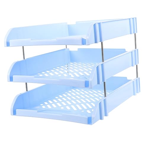 OSALADI Office Desk Organizer File Rack for Desktop Paper Storage Stackable File Organizer for Home Office Paper Holder with Stability