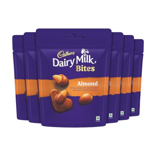 Image of Cadbury Dairy Milk Bites Almond Chocolate Pack, 30 g (Pack of 6)