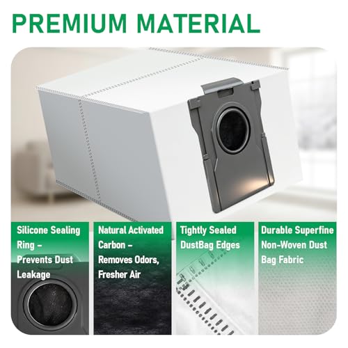Image of 16-Pack 3.2L Vacuum Bags Replacement Compatible with Dreame X50 /X40 /X30 /L50 /L40 /L10s Ultra Series, Compatible with Mova Ultra Robot Vacuums, 4-Layer Activated Carbon Dust Bag