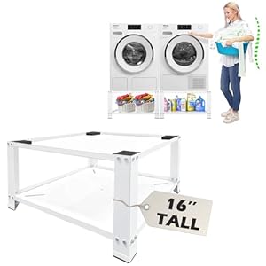 Royxen Laundry Pedestal 16″ Height Universal Fit 710lbs Capacity, Washing Machine Base Stand Dryer Base Platform Heavy Duty with 28″ Wide (White)