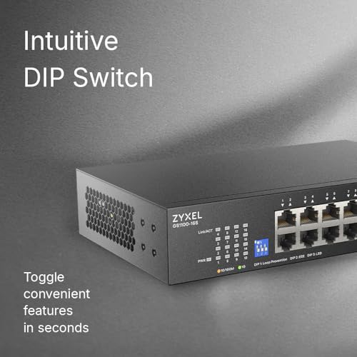 Image of Zyxel 16 Port Network Ethernet Switch | Unmanaged Gigabit | GS1100-16S