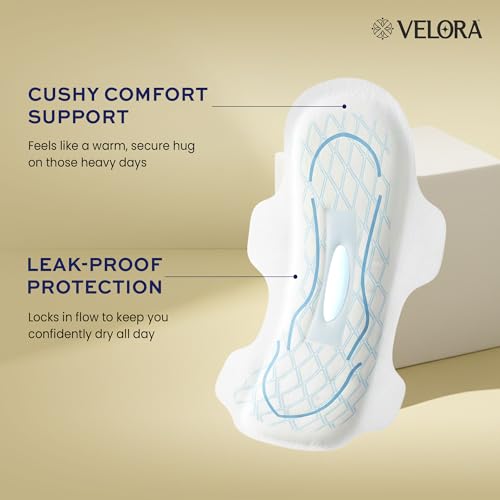 Image of Velora Dry Feel XL Sanitary Pads for Women 40 Pads, Rash Free, Skin Friendly, Trifold Sanitary Napkins (40 Pads-280MM)