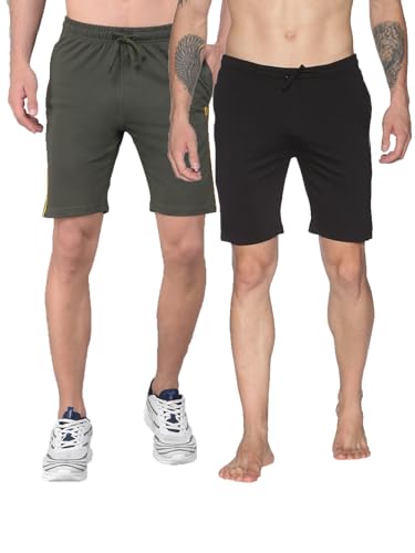 Image of Dollar Cotton Rich Fabric Solid Men's Shorts | Contrast Piping | One Side Zipper Pocket with Embossed Branding | Self Waistband with Drawcord | Wide Array of Attractive Colours